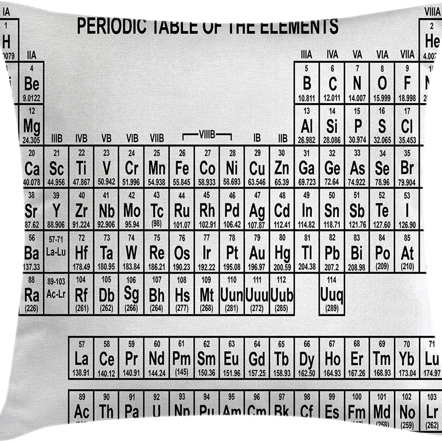 casual retro periodic table of elements spandex pillow cases