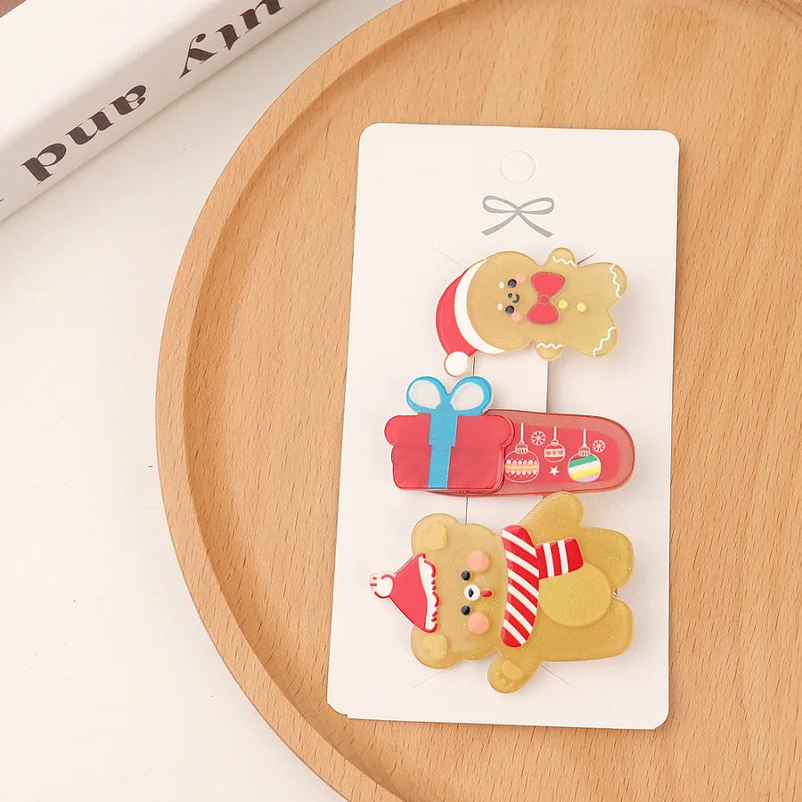 New Style Christmas Cartoon Acrylic Duckbill Hair Clip Sweet Cute Princess Hair Accessory Bangs Hair Clip Girl's Hair Ornament