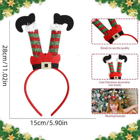 Christmas Cartoon Style Cute Christmas Hat Santa Claus Plastic Party headband
