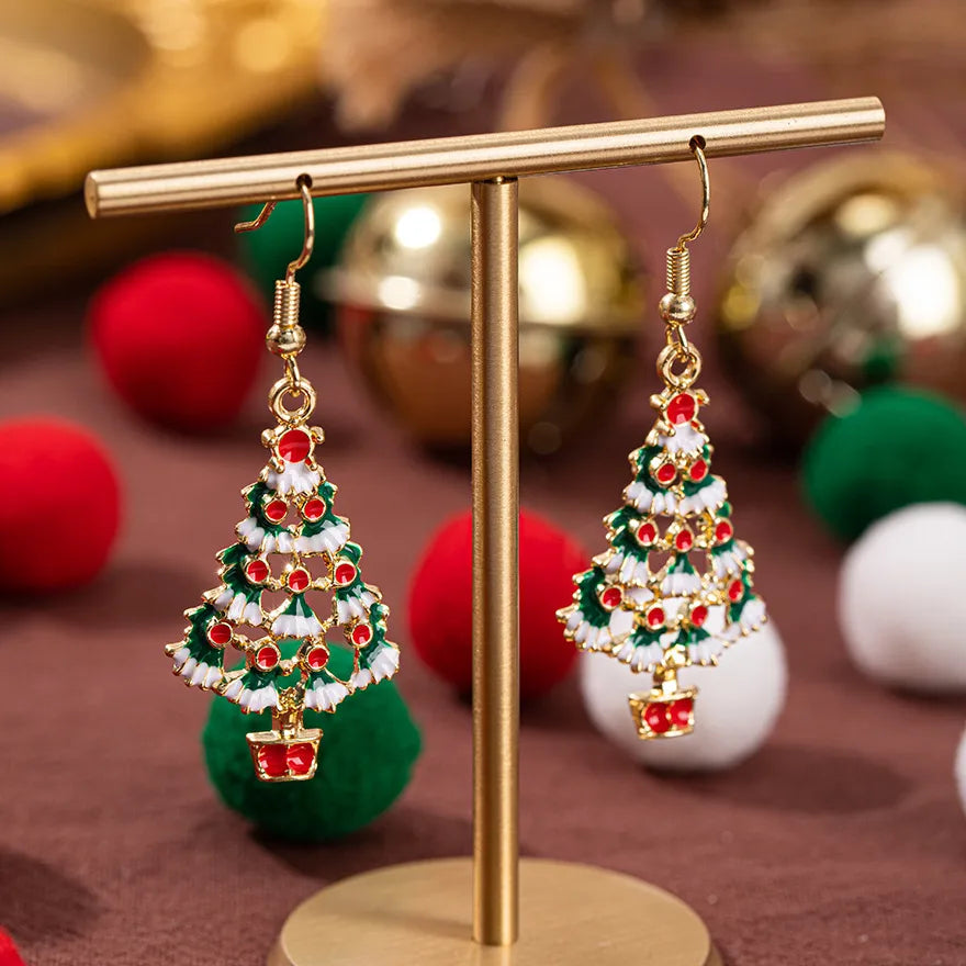 Christmas Theme Alloy Ear Cuff Drop Earrings New Products Small Pendant Diy Accessories Christmas Hat