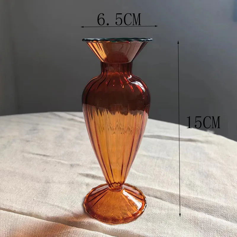 Simple Style Solid Color Glass Vase Artificial Decorations