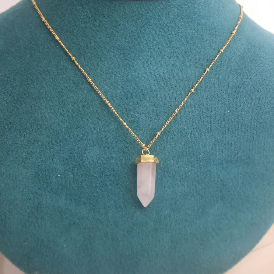Simple Style Geometric natural stone Titanium Steel Pendant Necklace In Bulk