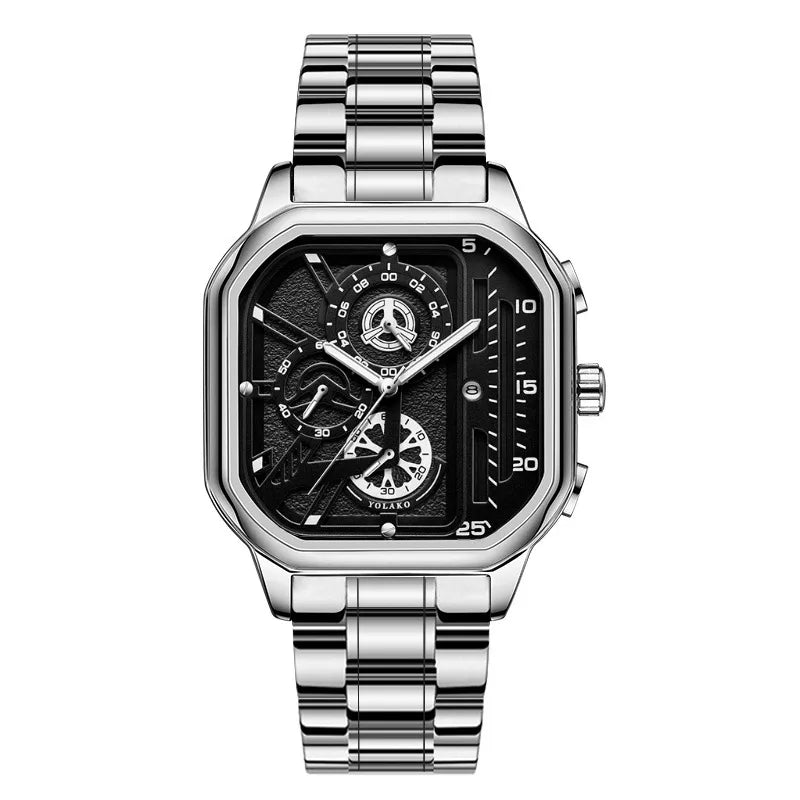 Business Geometric Double Side Snaps Quartz Men's Watches