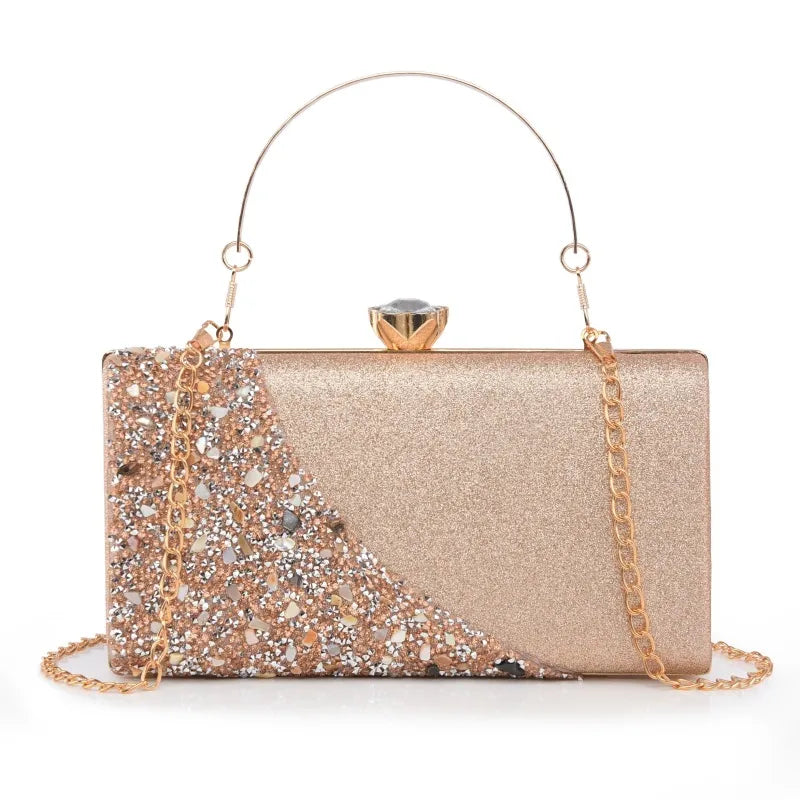 Explosions New Rhinestone-encrusted Evening Bag High-grade Texture Evening Dress Clutch Bag Chain Shoulder Bag