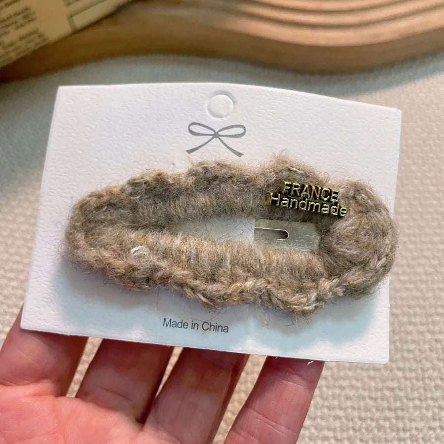 Cute Lamb Fur New Style Side Hair Clips Bangs Holders High-End Fashion Girls Hair Accessories Premium Shop Hair Decorations