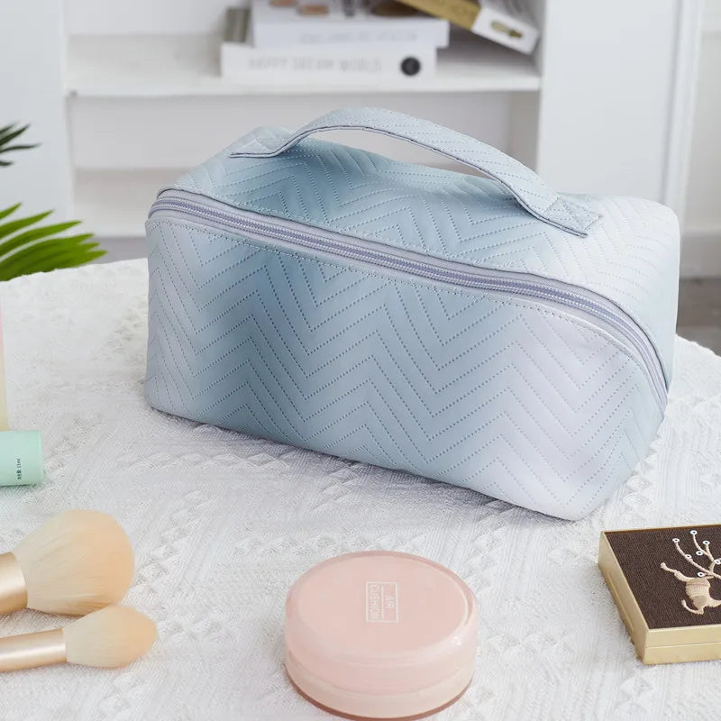 New PU Cosmetic Bag Large Capacity High-end Sense Portable Travel Cosmetic Storage Bag Household Pillow Wash Bag