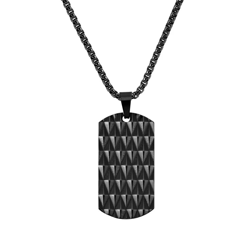 hip-hop simple style rhombus stainless steel polishing men's pendant necklace