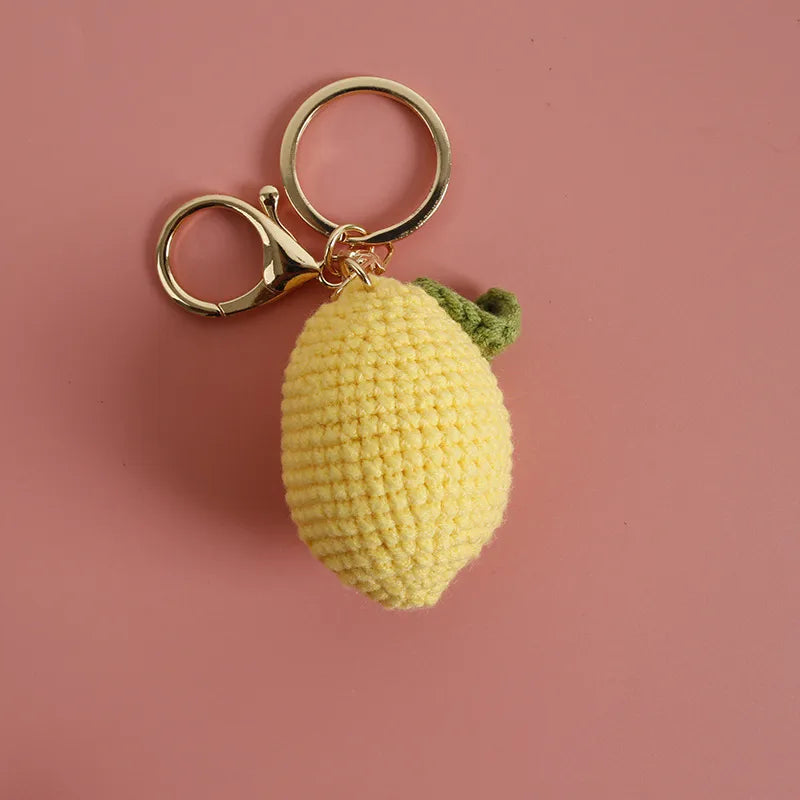 Cute Fruit yarn Knitting Keychain
