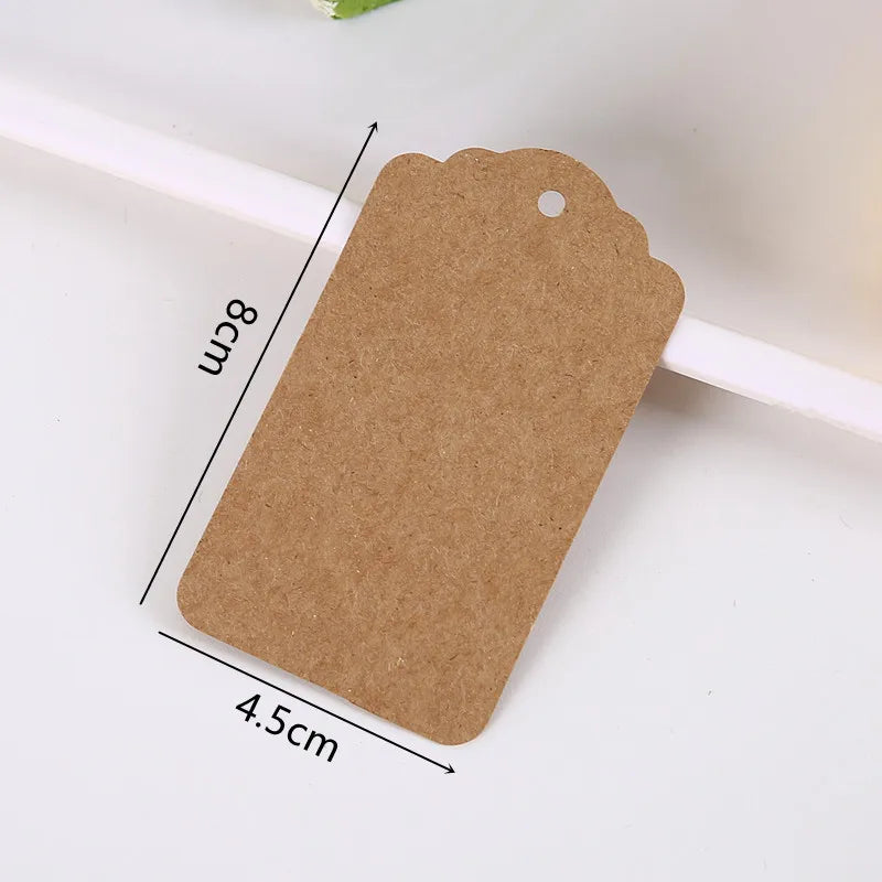 Fixed wholesale retro shaped cowhide Cardboard DIY graffiti bookmark label gift packaging bag tag message card