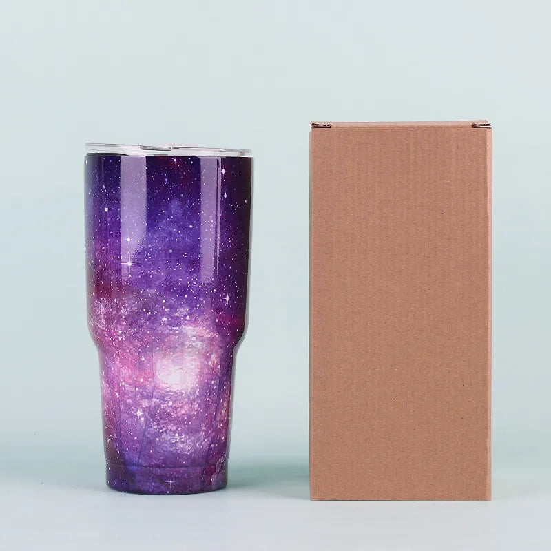 Outdoor Starry Sky Car Stainless Steel Beer Steins, Paint Transfer 30Oz Cup, Vacuum Large Ice Cup, Printable Logo