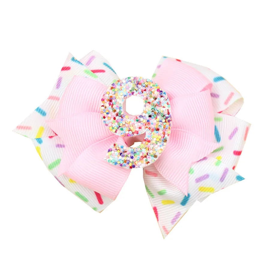 Explosions Birthday Hairband Digital Glitter Hairpin Baby Ice Cream Hair Accessories Pink Headwear