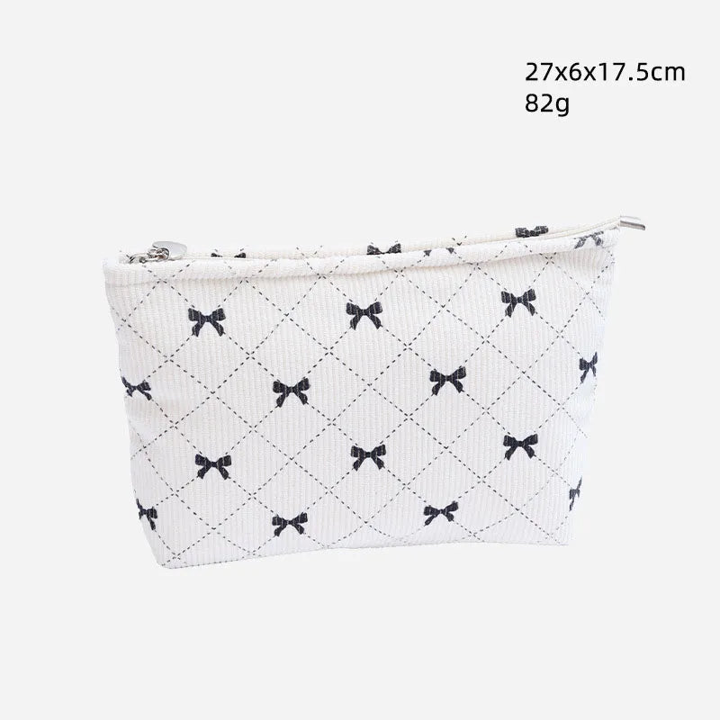 Cute Bow Knot Cotton Square Makeup Bags & Storage