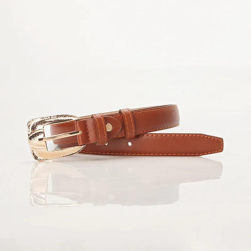 Simple Style Solid Color Pu Leather Alloy Unisex Leather Belts