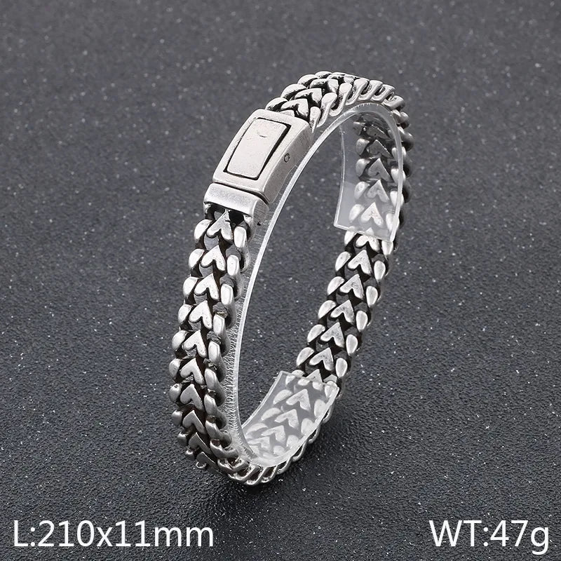 Simple Style Geometric Solid Color 304 Stainless Steel 18K Gold Plated Men's Bracelets