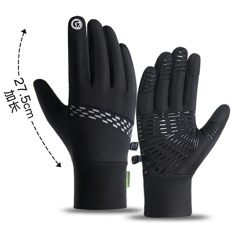 Cycling gloves winter Q9063 Waterproof warm velvet touch screen windproof motorcycle fitness outdoor sports gloves