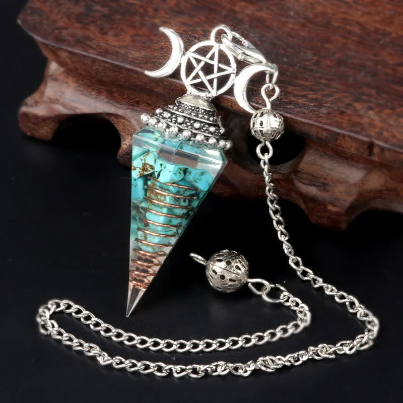 classic style color block semi-precious stone patchwork pendant necklace