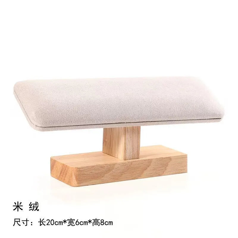 Modern Minimalist Walnut Wooden Bracelet Watch Display Stand Jewelry Storage Organizer Chain Link Accessory Showcase Holder
