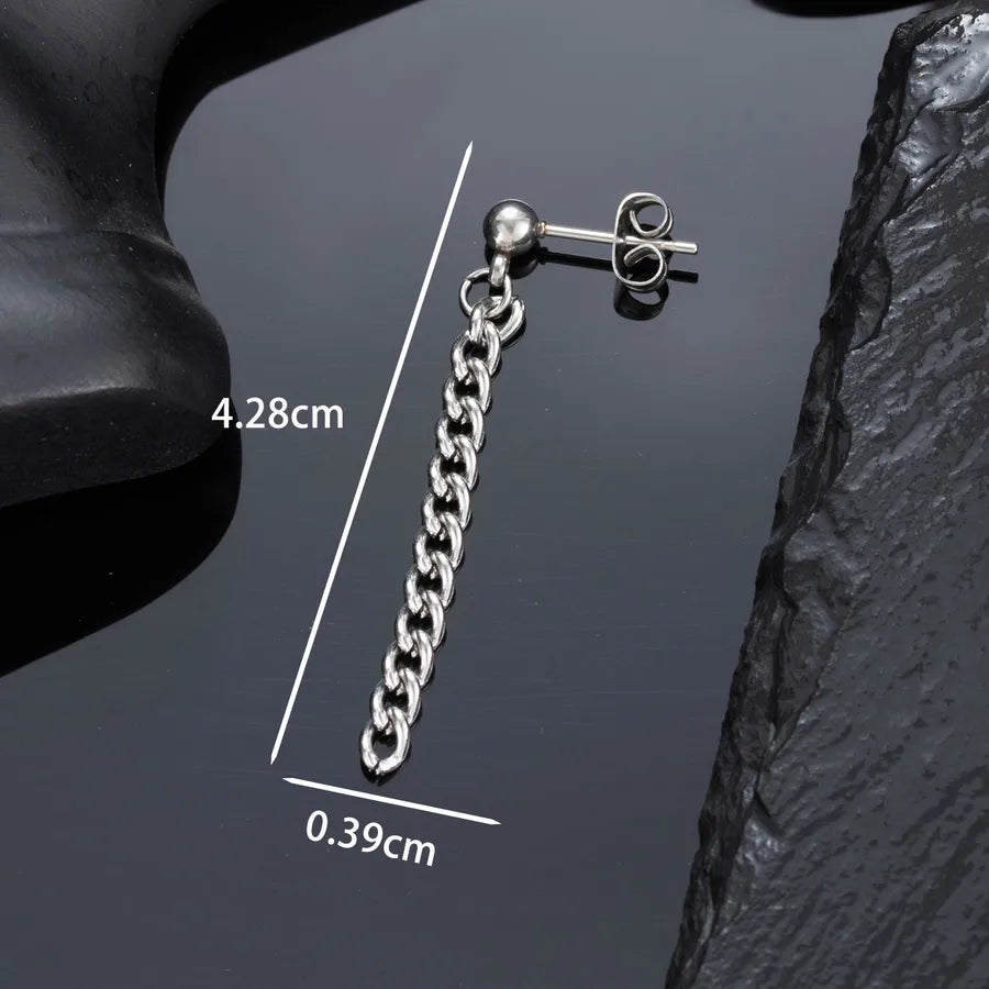 1 Piece Hip-Hop Simple Style chain Chain 316 Stainless Steel Drop Earrings