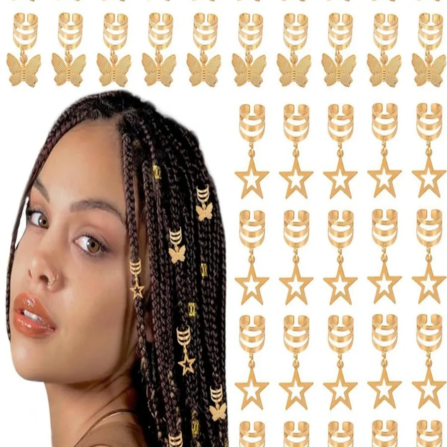 40 Pieces DIY Dreadlocks Wig Ornament Accessories Suit, Spring Butterfly XINGX Pendant Hair Ring, Suitable for Handmade Dreadlocks
