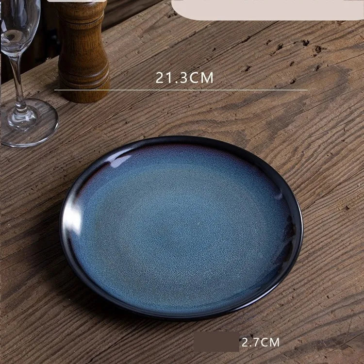 Retro Solid Color Flower ceramics Tableware 1 Piece