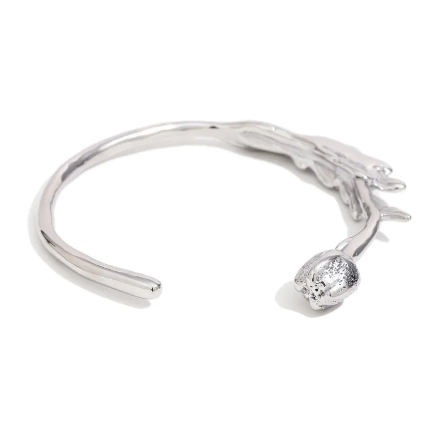 Retro Classic Style Geometric 304 Stainless Steel 18K Gold Plated Bangle In Bulk