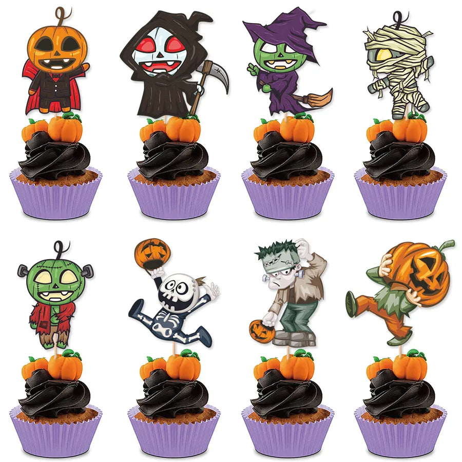 Halloween Birthday Cute Pumpkin Paper Holiday Party Cake Decorating Supplies