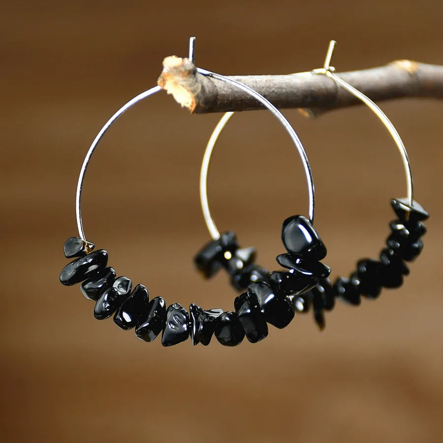 1 Pair Elegant Lady Vacation Geometric Beaded natural stone Earrings