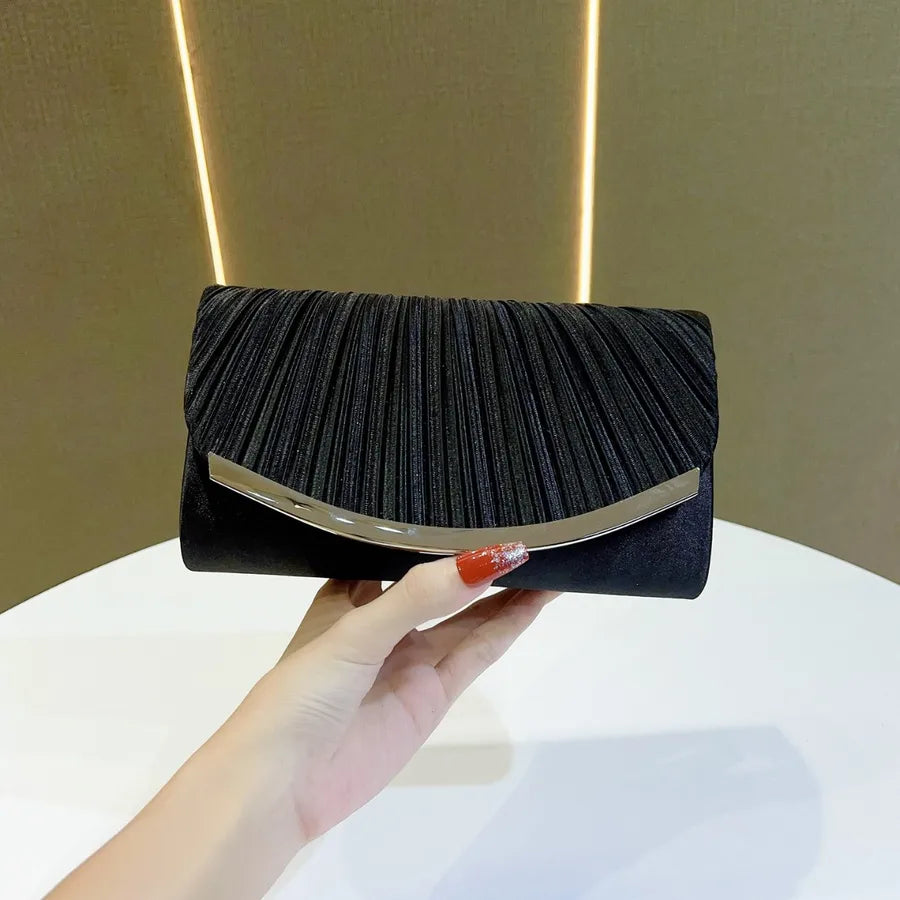 Elegant Diamond Embedded Evening Bag Versatile Ladies Clutch Crossbody Shoulder Bag Polyester Material Envelope Shape