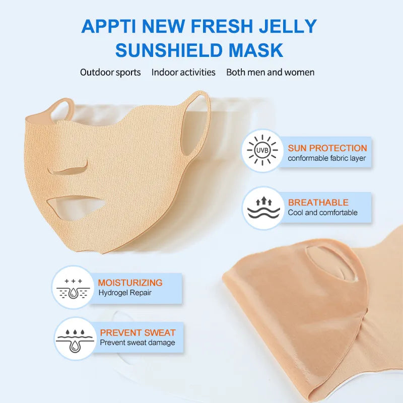 Outdoor Sports Golf Jelly Mask Uv Protection Hydrogels Full Face Mask Stickers Export Trade