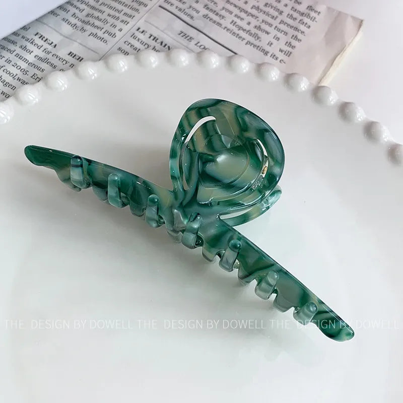 Large Size Original Design Hollow Floral Hair Clip Versatile Shark Hair Clamp Acetate Board Hair Clip Fashionable Women's Accessory