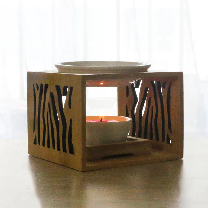 Factory Direct bamboo candle candle lamp aromatherapy lamp essential oil lamp aromatherapy stove export single candlestick