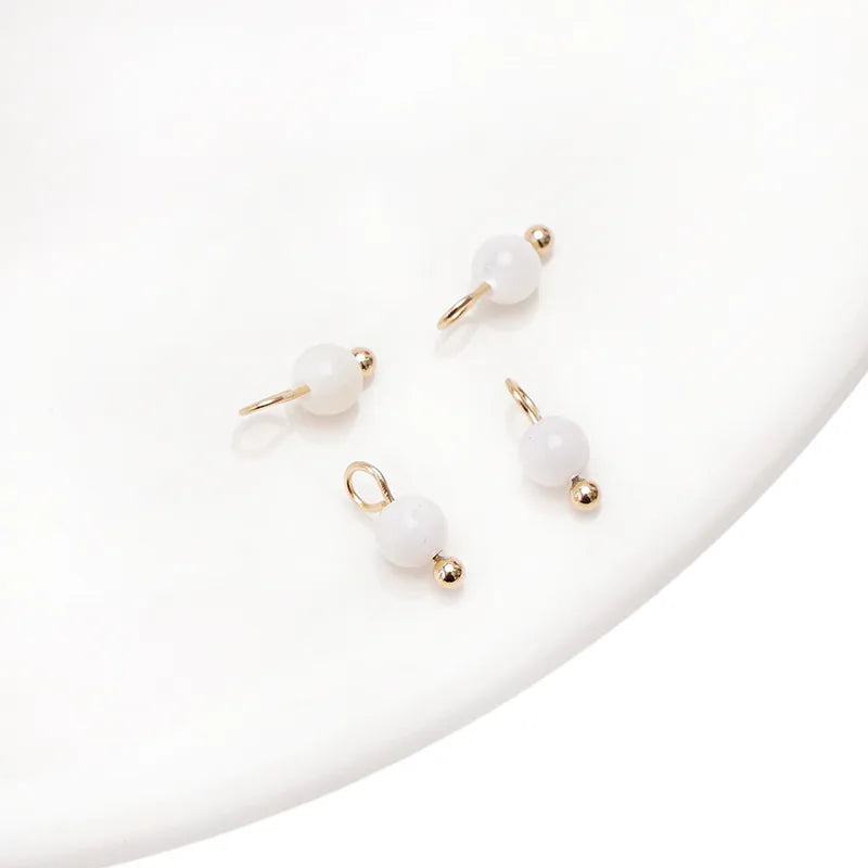 Handmade Natural Stone Pendant Beads Small Drop Earrings Bracelet Necklace Weaving Material Accessories Simple Style Jewelry