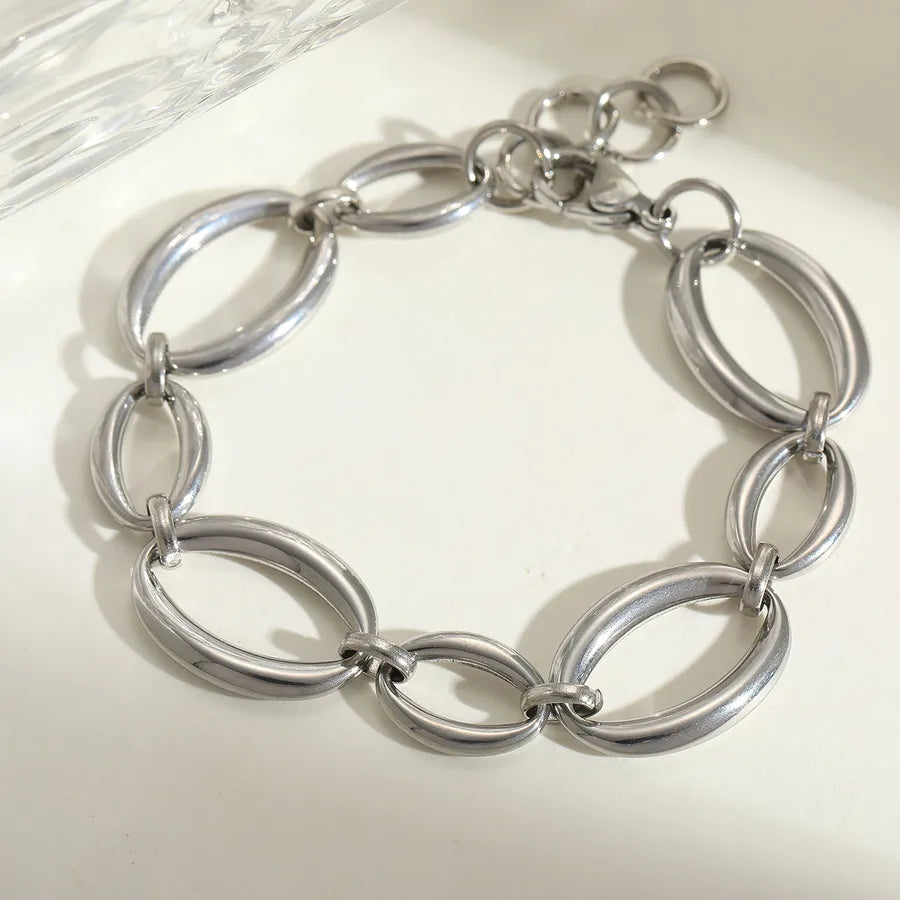 Casual Exaggerated Geometric 304 Stainless Steel 18K Gold Plated cable chain Chain Bracelet In Bulk