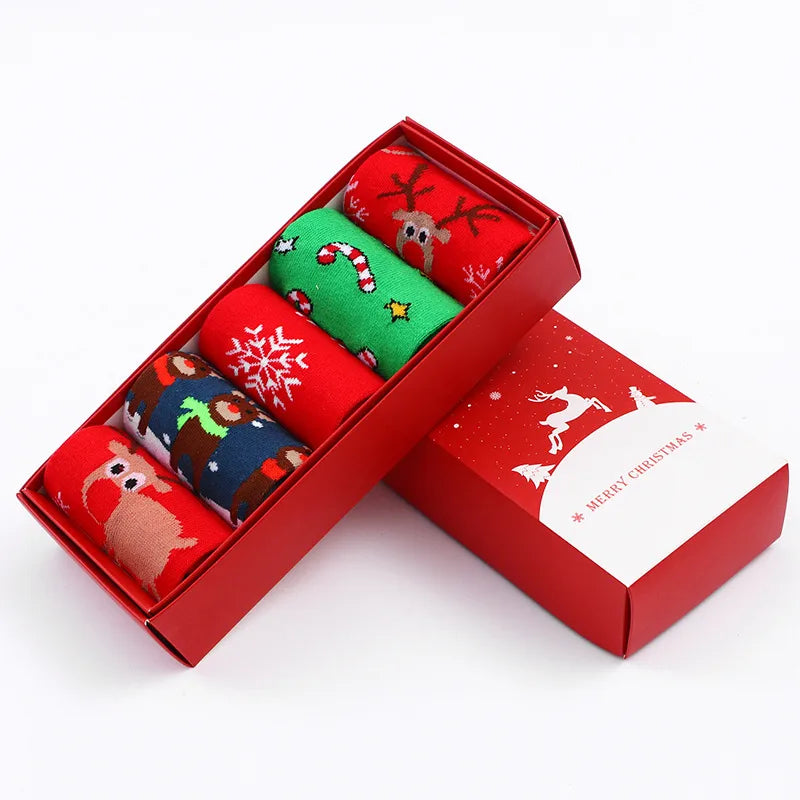 unisex cute cartoon snowman snowflake cotton jacquard crew socks 1 set