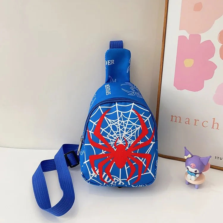Kid'S Nylon Spider Spider Web Streetwear Oval Zipper Fanny Pack