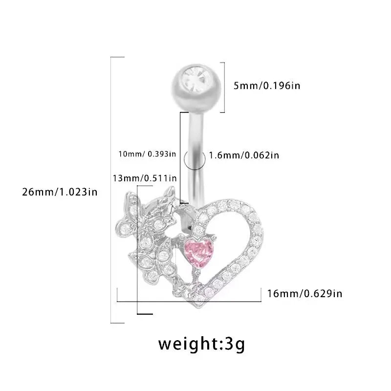 1 Piece Belly Rings Simple Style Classic Style Star 316L Stainless Steel Alloy Plating Inlay Resin Rhinestones Glass Gold Plated Silver Plated Belly Rings
