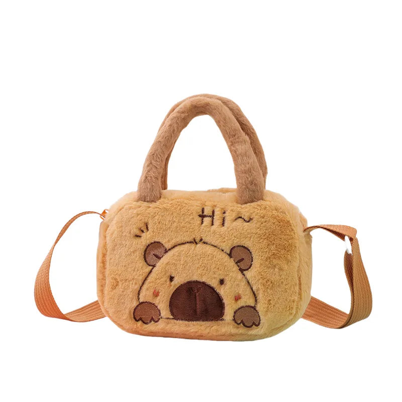 Spot Cute Crossbody Bag Kindergarten Girls Hand Bag New Cartoon Plush Capybara Shoulder Bag Children