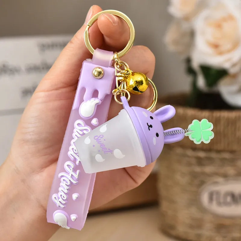 cute color block arylic women's keychain