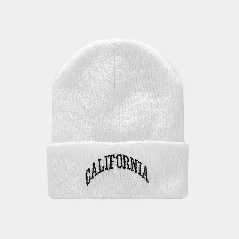 women's fashion letter rose embroidery crimping wool cap