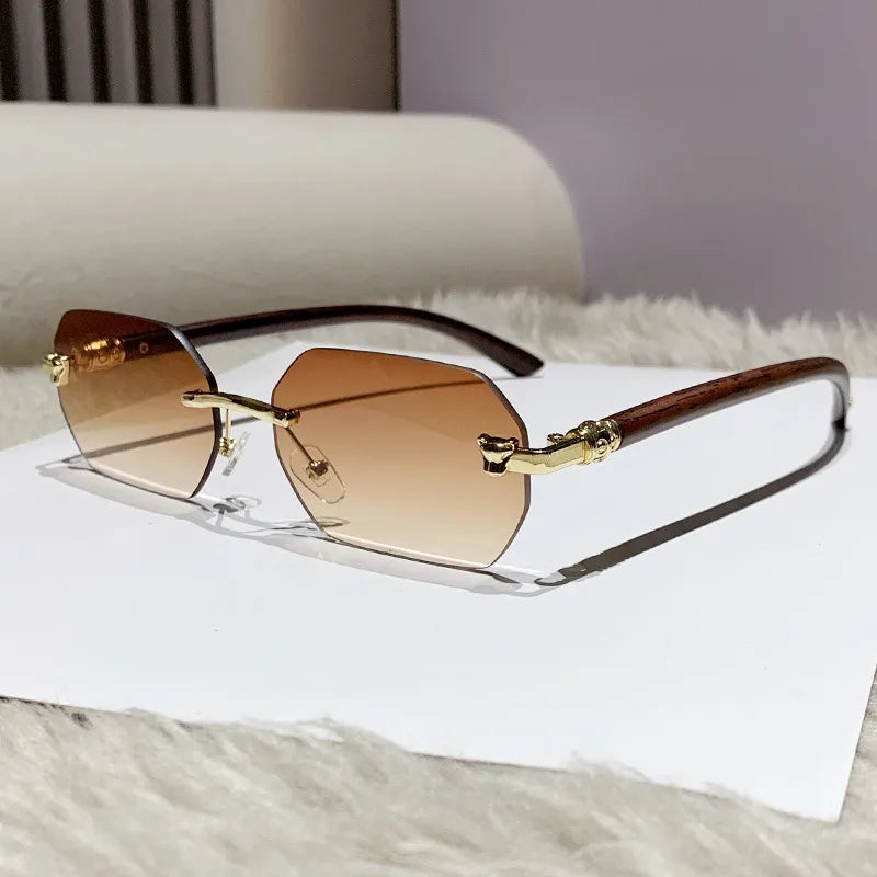 Simple Style Classic Style Color Block Pc Polygon Frameless Women's Sunglasses