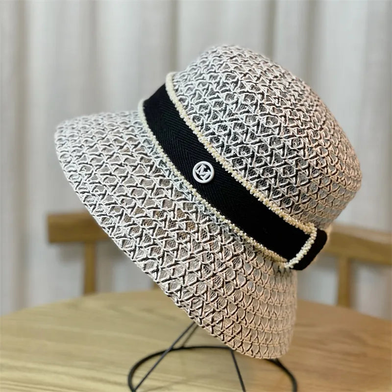 women's original design letter big eaves straw hat