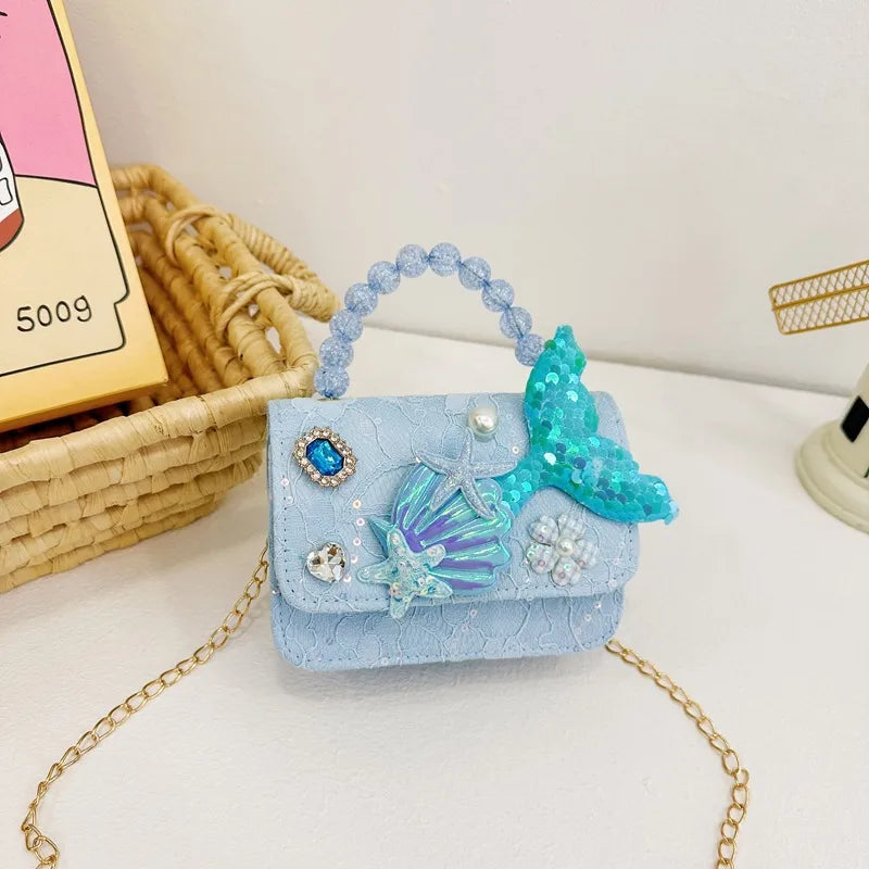 Children's Pearl Handbag New Children's Bag Girls' Crossbody Bag Princess Accessories Bag Style Shoulder Bag