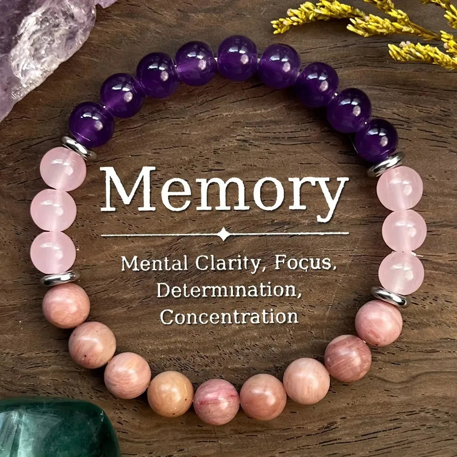 Natural Stone Beaded Bracelet Red Grain Pink Crystal Amethyst Handmade Bracelet Yoga Meditation Energy Bracelet Ladies Bracelet