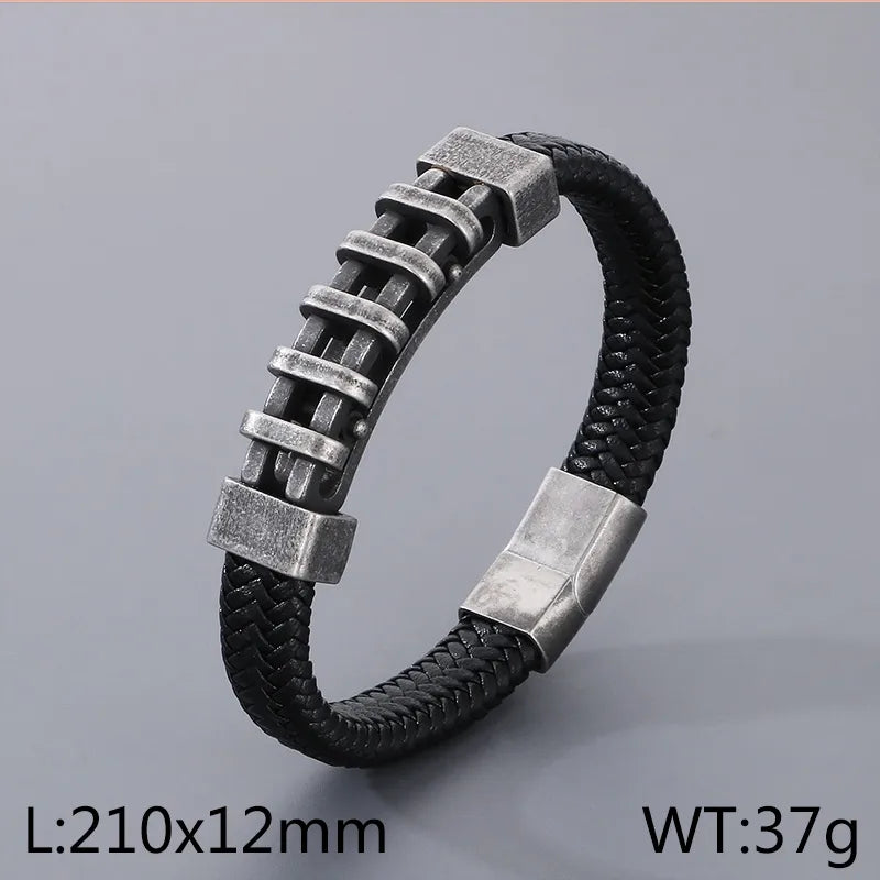 Simple Style Geometric Titanium Steel 18K Gold Plated Men's Bangle