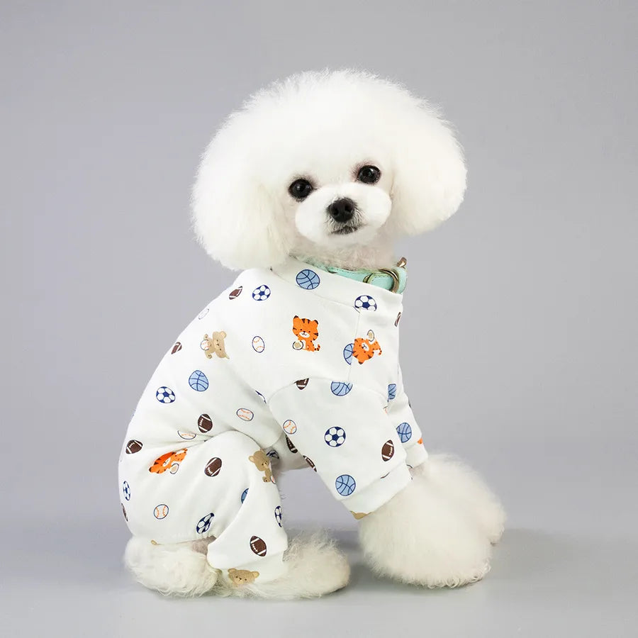 Pet Dog Clothes - Winter Warm Fleece Dog Coat Harness Hole For Easy Walking Leash Attachment