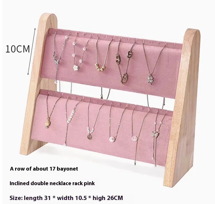 1 Piece solid wood Retro Classic Style Solid Color Jewelry Rack