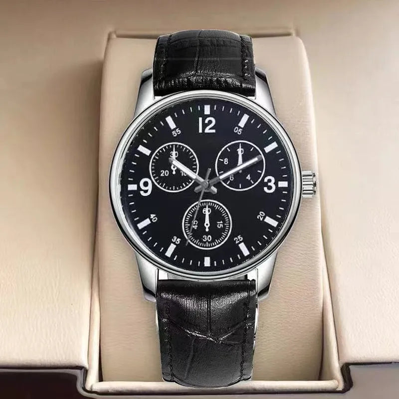 business solid color single folding buckle quartz men's watches