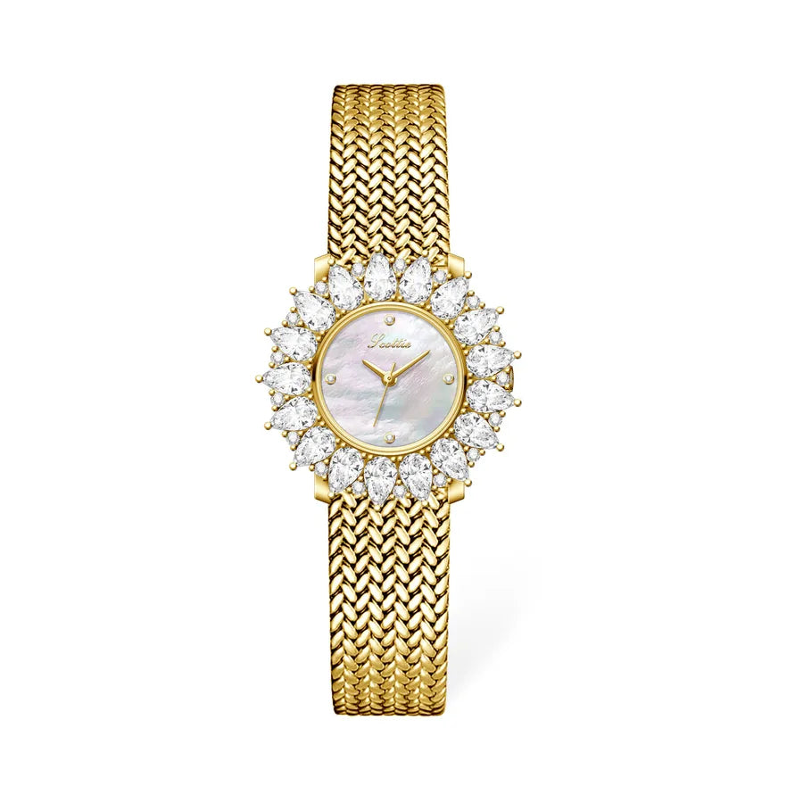 Luxurious Vintage Jewelry Scottie9745 Women's Watch Sunflower Design Wheat Ear Strap High Quality Quartz Movement Fashionable Style