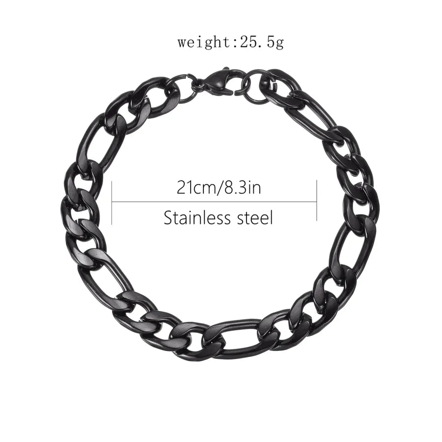 Hip-Hop Classic Style Geometric 304 Stainless Steel Plating Men's Bracelets