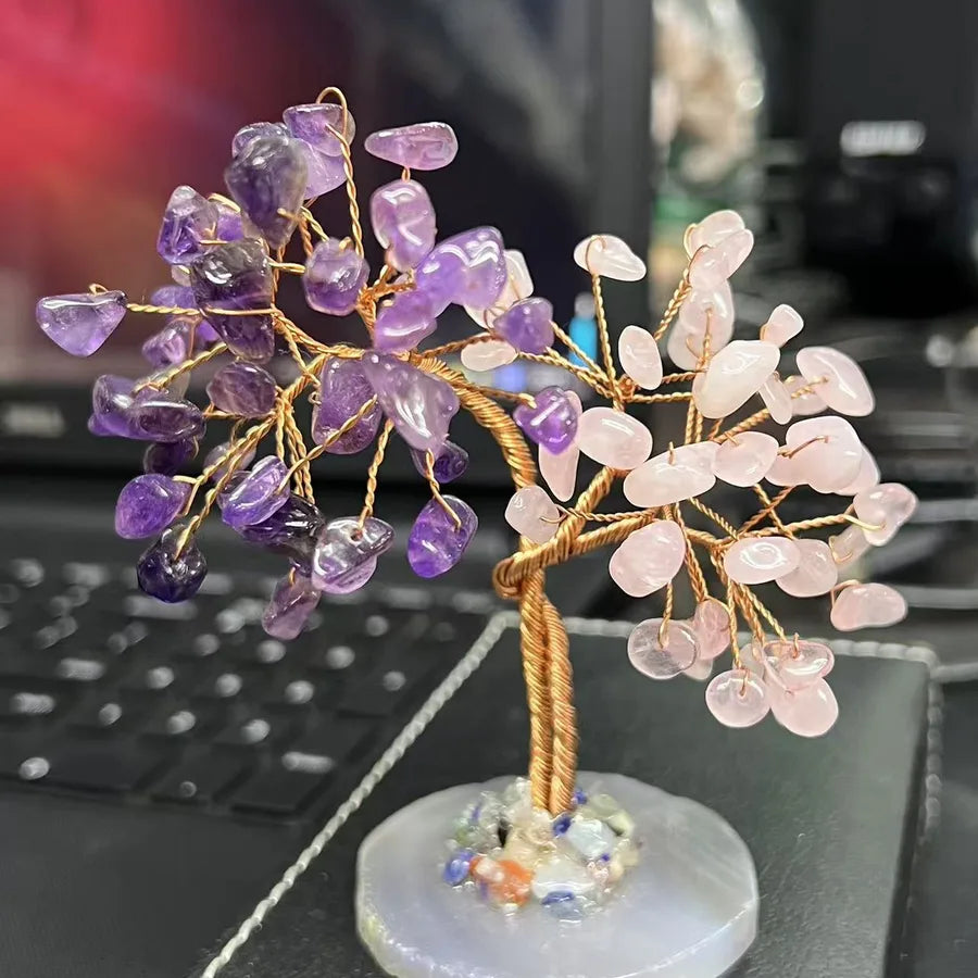 Original Design Handmade Life Tree natural stone Agate Ornaments Artificial Decorations